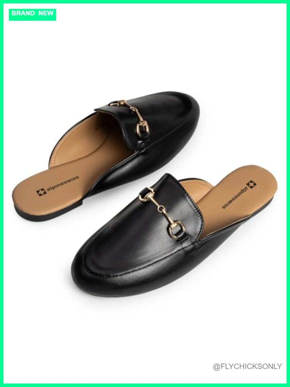 Faux Leather Mule Loafers Flat Round Toe Slide On Comfortable Vegan Leather - Picture 3 of 6